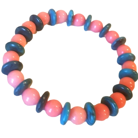 💗 Bubble Gum Morganite Beaded Bracelet - Picture 1 of 6